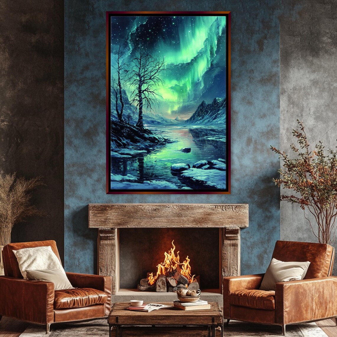 Aurora Borealis Night Sky Art Print, Northern Lights - Image 3