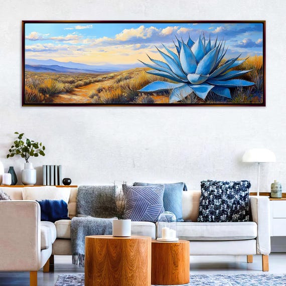 Scenic Southwest Agave Pano Wall Art Framed Or Unframed Long Horizontal Gallery Wrapped Gicle Ready To Hang Extra Large Wall Art