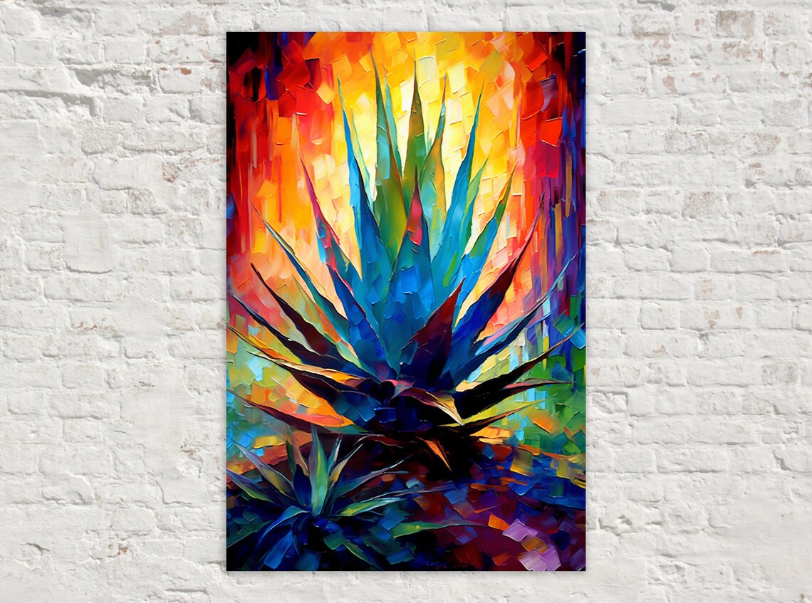 Colorful Agave Plant Contemporary Southwest Art Print