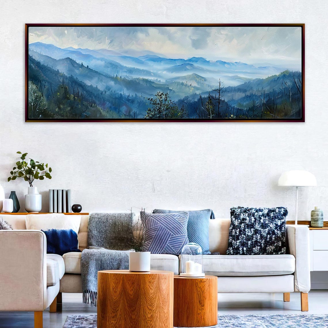Great Smoky Mountains Misty Blue Ridges Panoramic Landscape Art Poster - Image 3