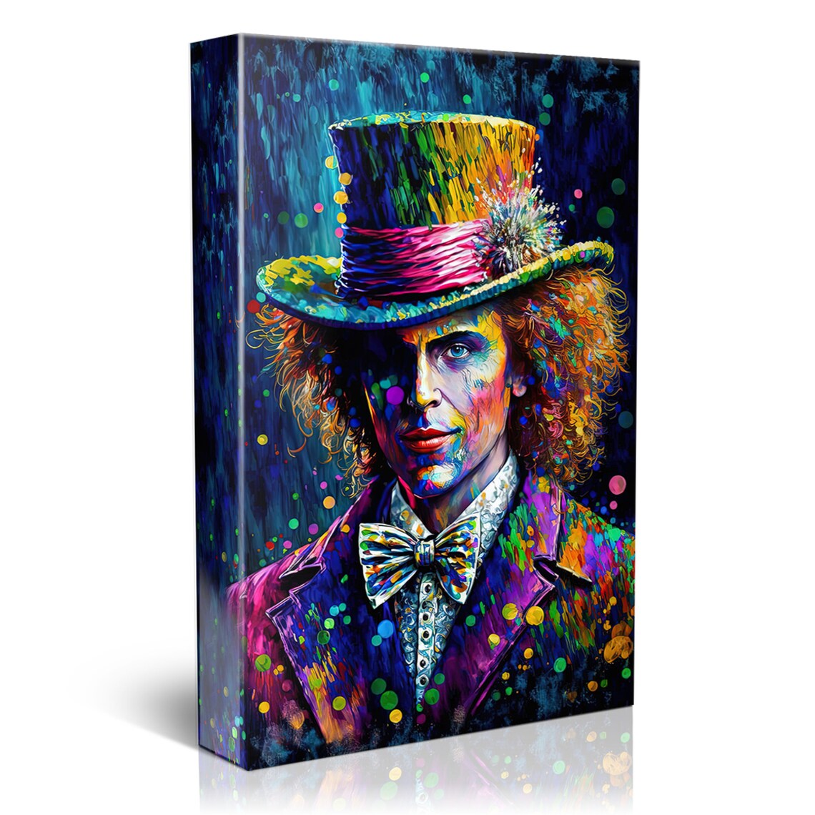 Mad Hatter Portrait Neon Colors Top Hat Wonderland Fantasy Poster - Image 5