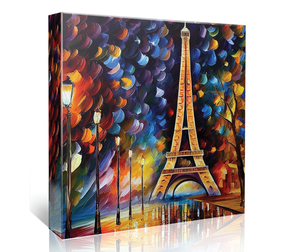 Eiffel Tower Paris Night Sky Golden Glow Riverside Evening Poster - Image 5