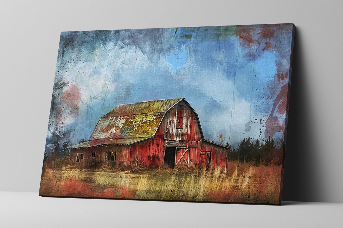 Minimal Farmhouse Barn Wall Art Print, Rustic Style - Image 5