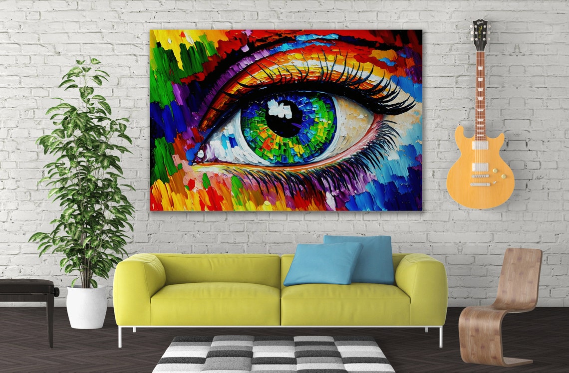 Colorful Abstract Eye Rainbow Iris Bold Brushstroke Modern Poster - Image 3
