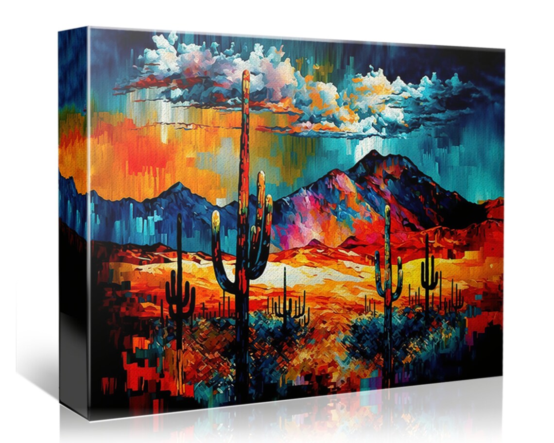 Colorful Desert Scene, Southwest Landscape Art Print - Image 4