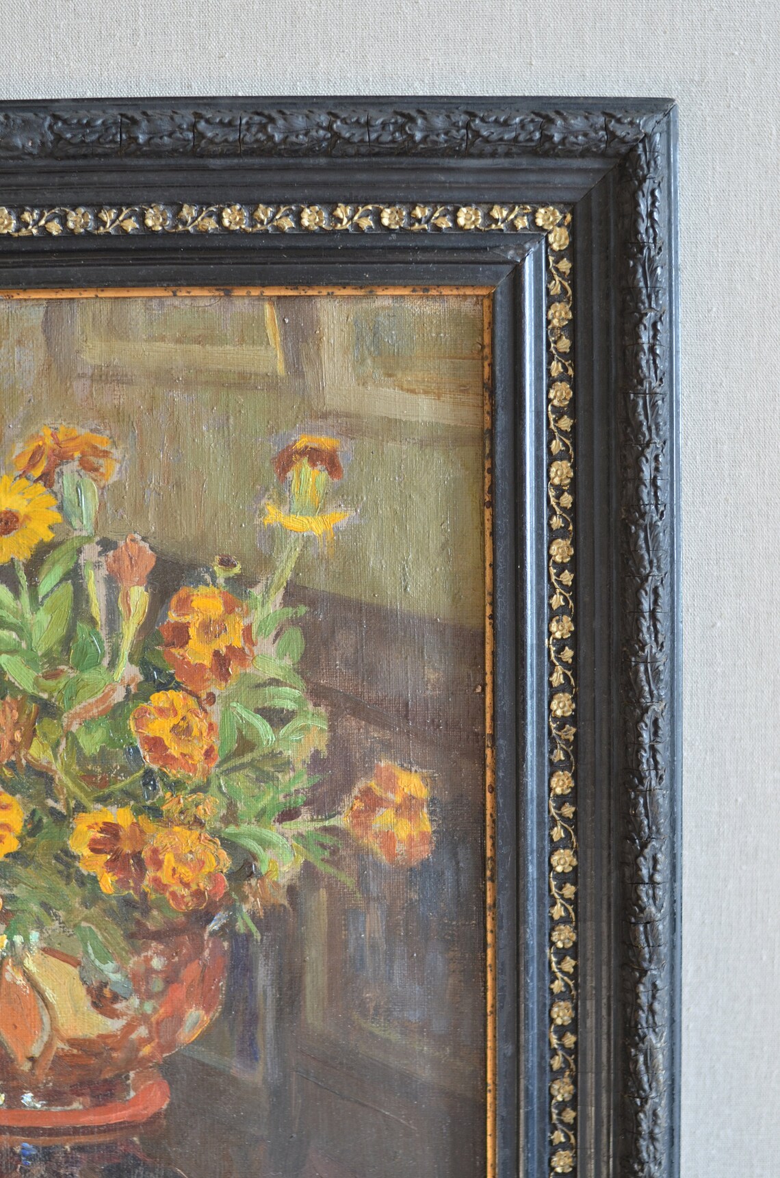 Vintage Still Life Flowers, Retro Oil Painting - Image 2
