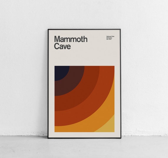 Mammoth Cave National Park Mid-Century Travel Poster