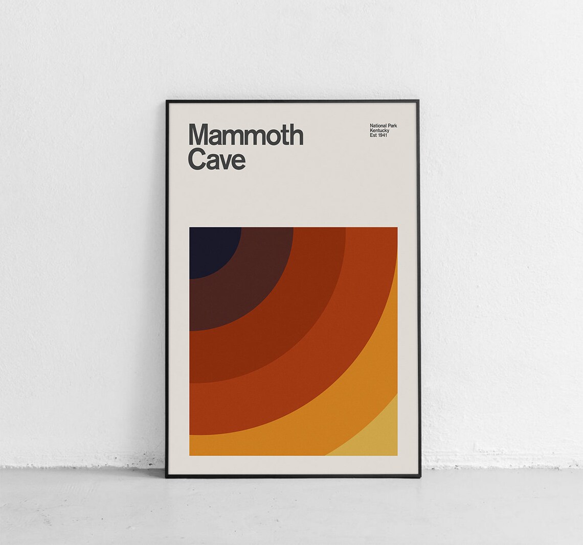 Mammoth Cave National Park Mid-Century Travel Poster