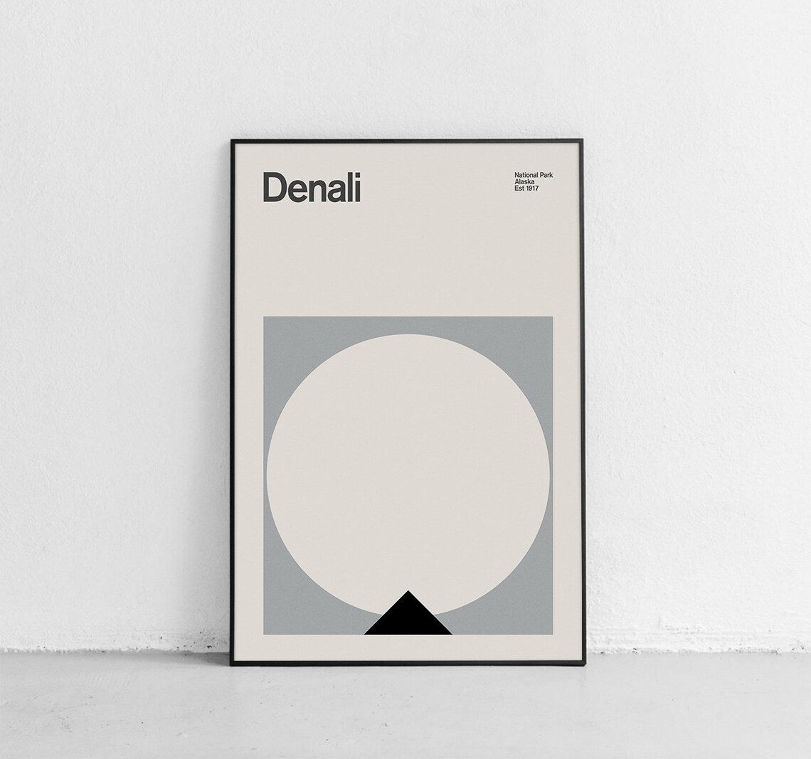Denali National Park Mid-Century Travel Poster