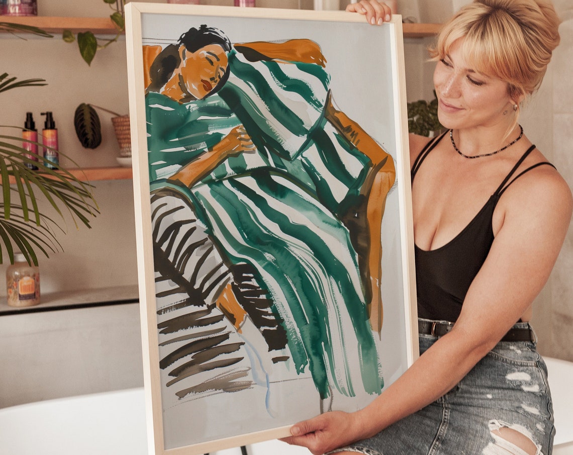 Matisse Style Woman Resting Art Print