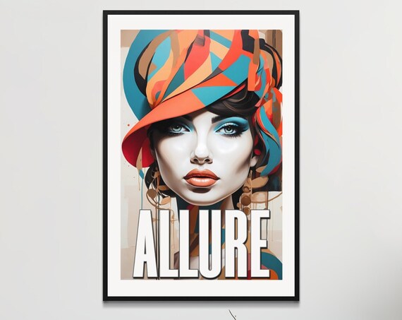 Custom Fashionable Woman Portrait Wall Art Personalized Vibrant Poster Modern Print Bold Colorful Decor Trendy Home