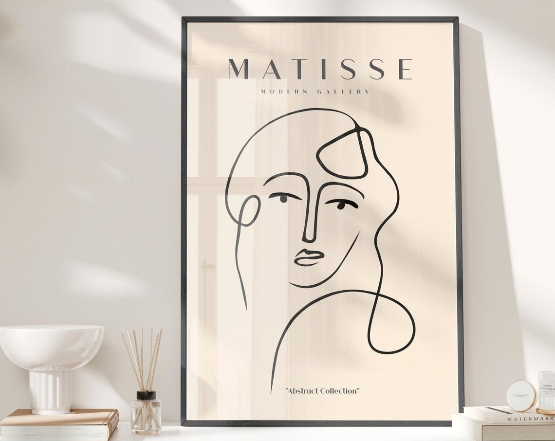 Henri Matisse Abstract Face One Line Art Modern Gallery Poster