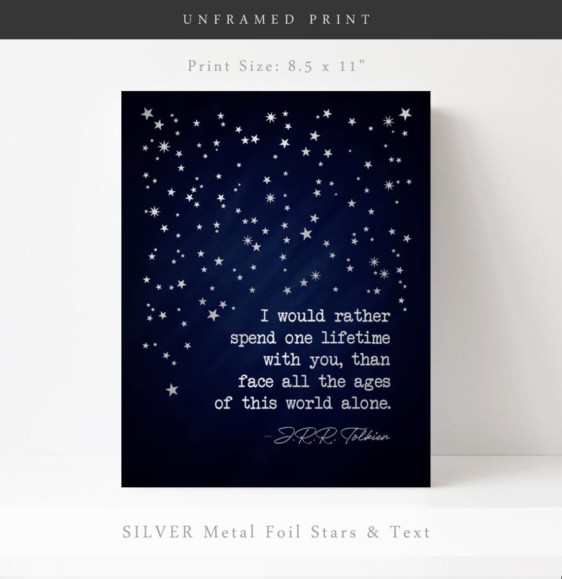 J. R. R. Tolkien Quote Art Print, Gold LotR Decor - Image 2
