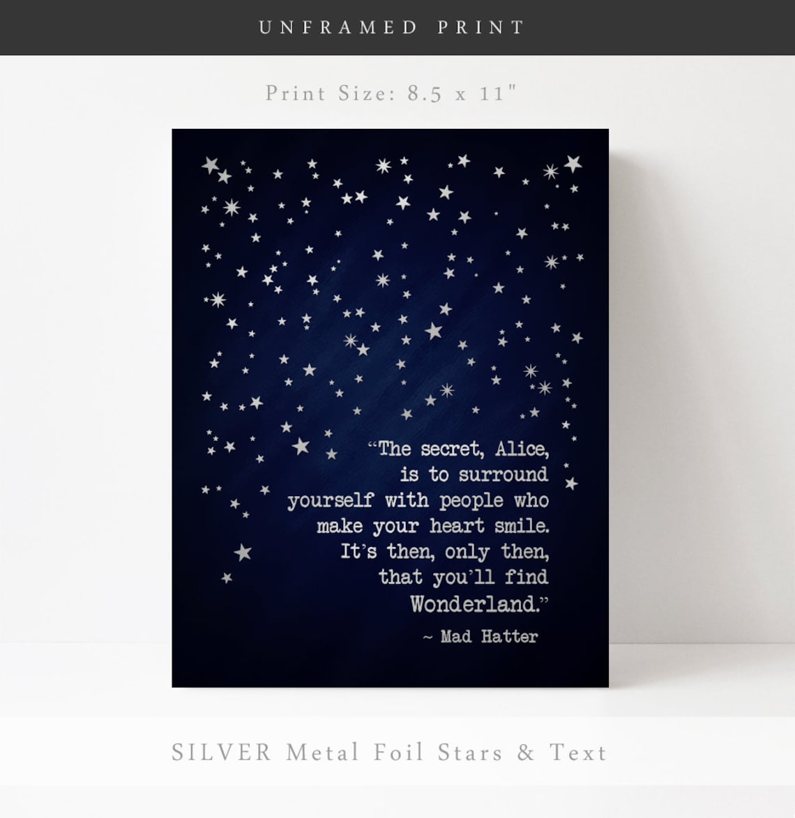 Alice In Wonderland Decor, Gold Star Art Print - Image 2