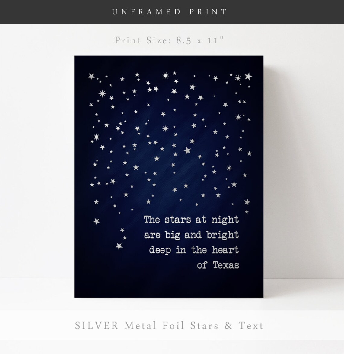 Texas Stars Quote, Deep in the Heart of Texas Art Print - Image 2