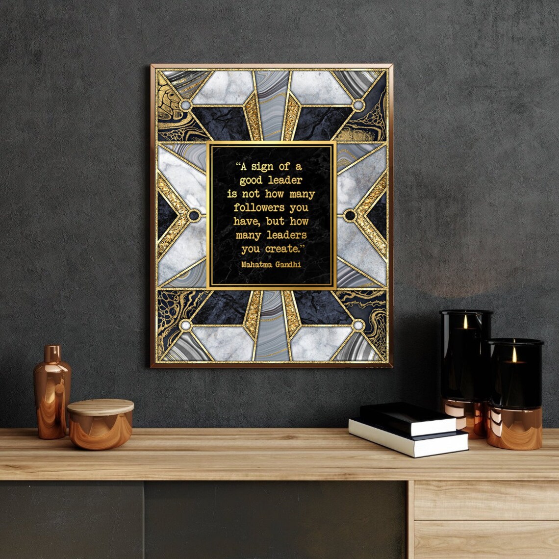 Mahatma Gandhi Quote, Leadership Gift Art Print - Image 3