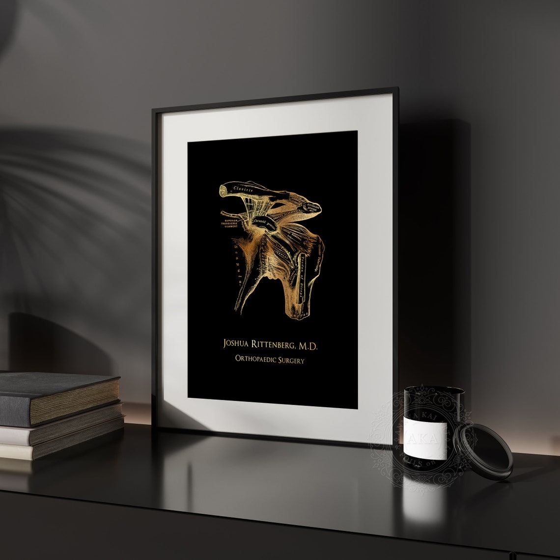 Personalized Shoulder Anatomy Gold Foil Orthopedic Surgeon Wall Print - Image 4