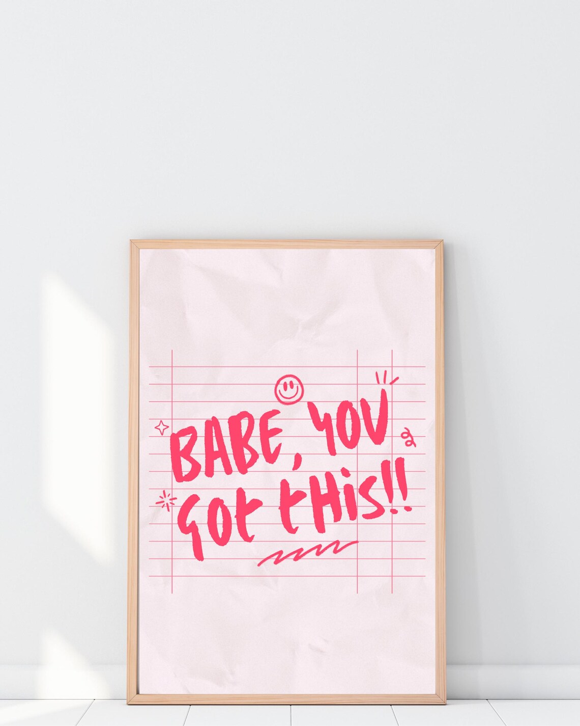 Babe You Got This Pink Print Motivational Wall Art Png Files