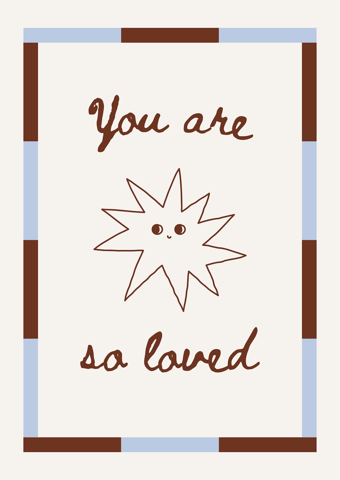 You Are So Loved Smiling Star Affirmation Nursery Kids Print