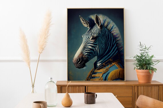 King Zebra Wall Art Home Decor Print Poster