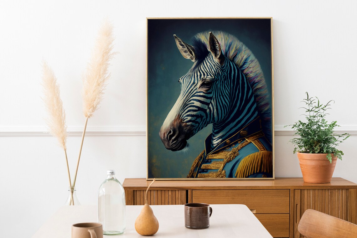 King Zebra Wall Art Home Decor Print Poster