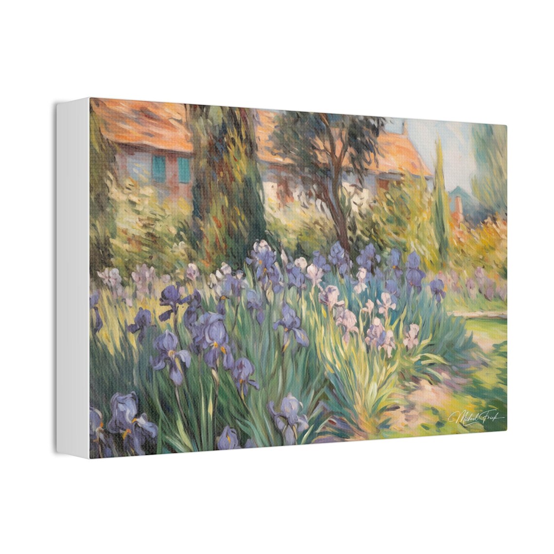 Purple Iris Garden Backyard Blossom Vintage Floral Art Poster - Image 3