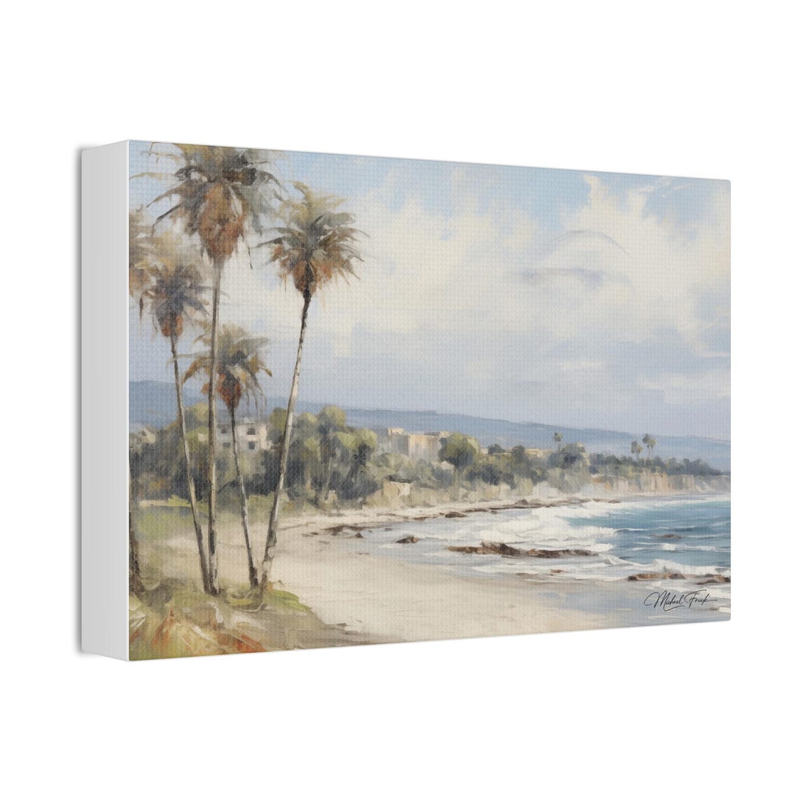 Tropical Beach With Tall Palm Trees And Turquoise Sea Poster - Image 3