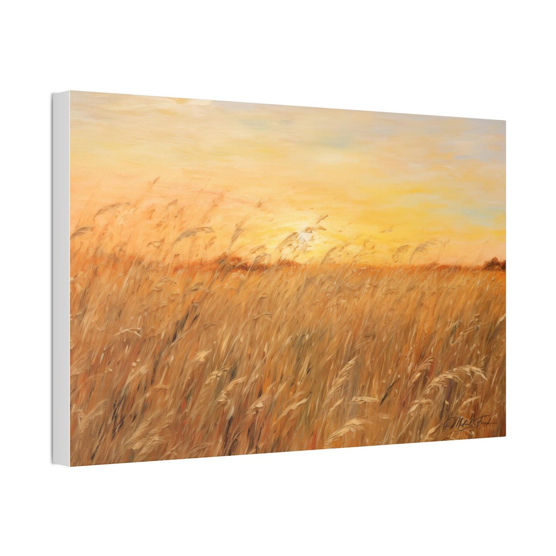 Golden Meadow Art Print Sunset Wall Decor Rustic Home Decoration Nature Lover Gift Boho Wall Art Cozy Living Room Decor - Image 4