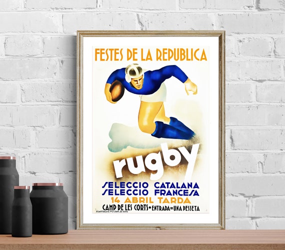 Rugby Seleccio Catalana Vintage Sport Poster Print