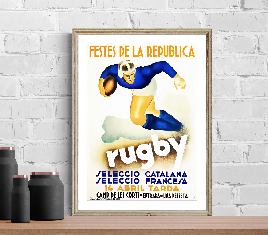 Rugby Seleccio Catalana Vintage Sport Poster Print