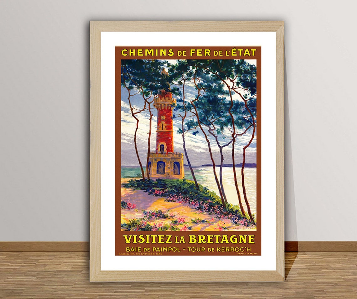 Visitez la Bretagne Baie de Paimpol Tour de Kerroc'h Travel Poster