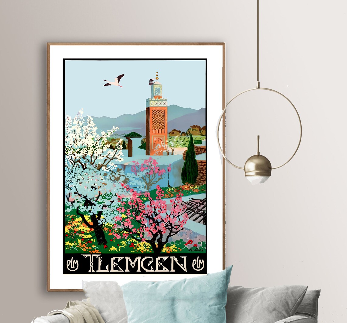 Tlemcen Algeria Vintage Travel Poster, Travel Poster
