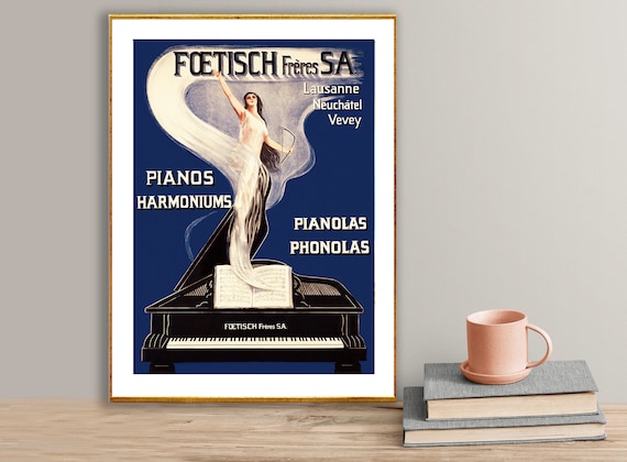 Foetisch Frères Pianos Lausanne Classic Vintage Advertising Poster