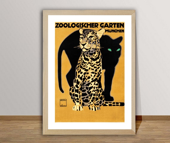 Zoologischer Garten Mnchen Vintage Travel Poster By Ludwig Hohlwein Poster Print Or Print Gift Idea