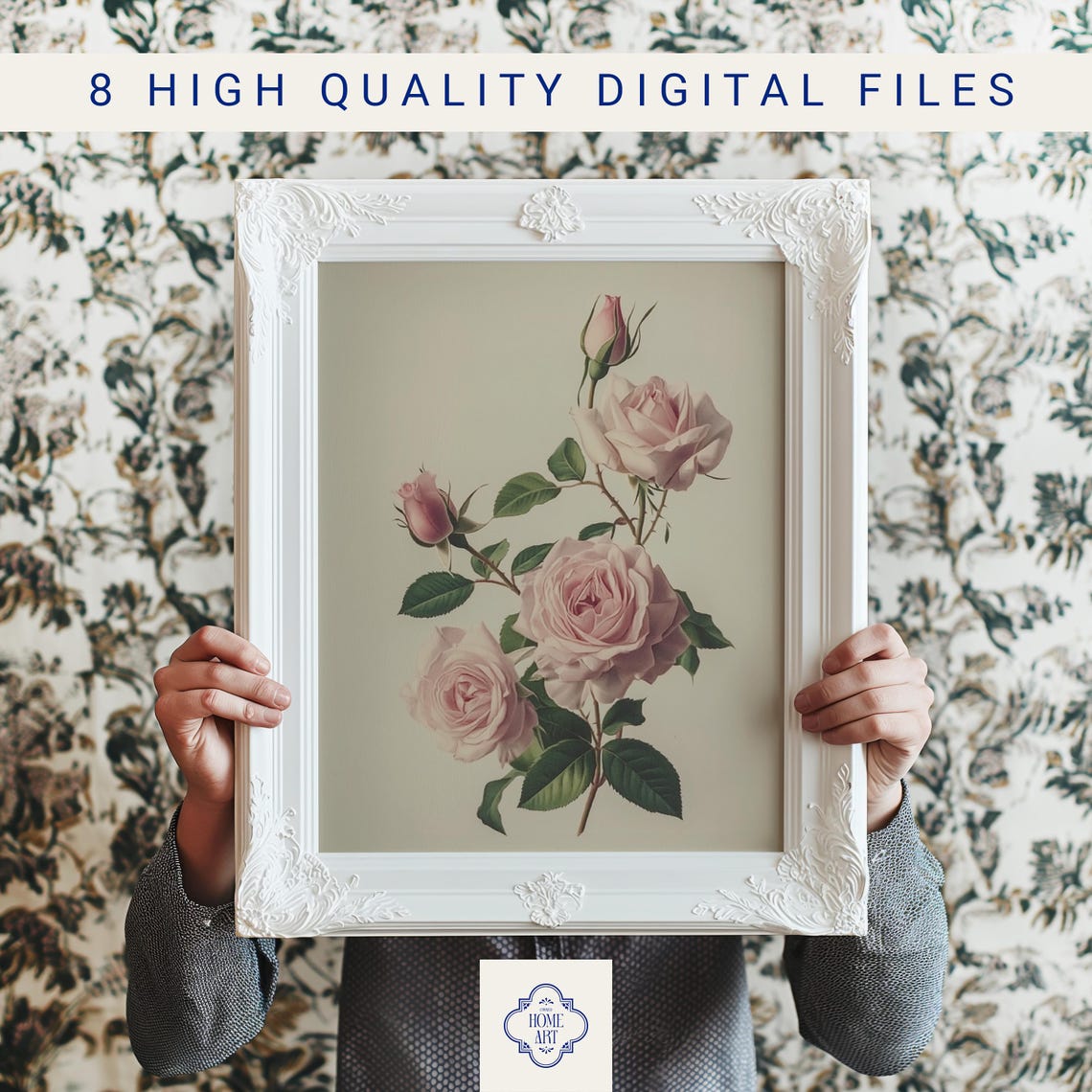 Pink Rose Vintage Botanical Illustration Antique Flower Wall Art - Image 3