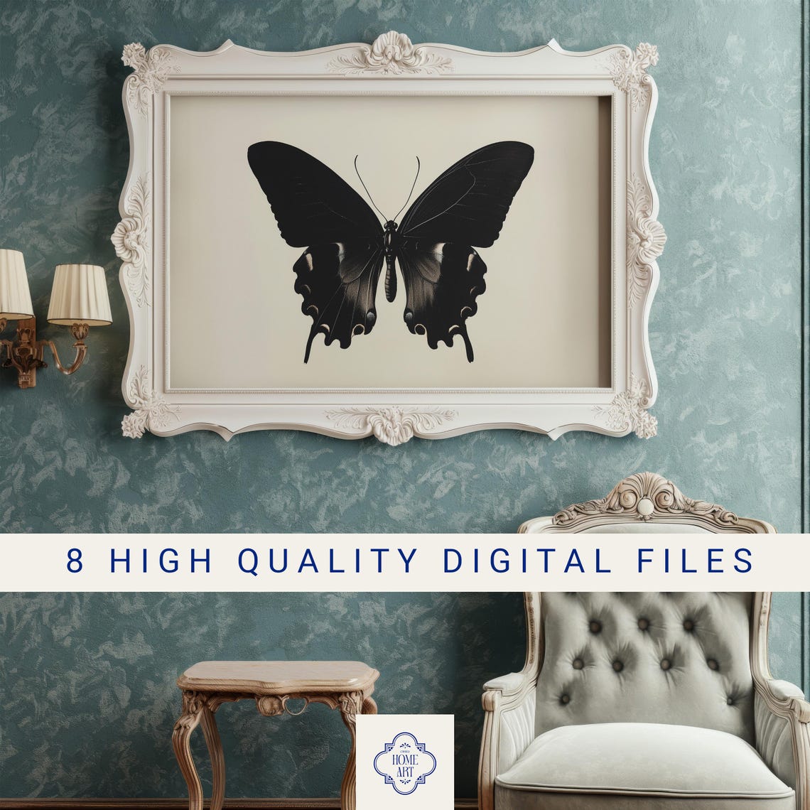 Black Swallowtail Butterfly Silhouette Minimalist Art Poster - Image 3