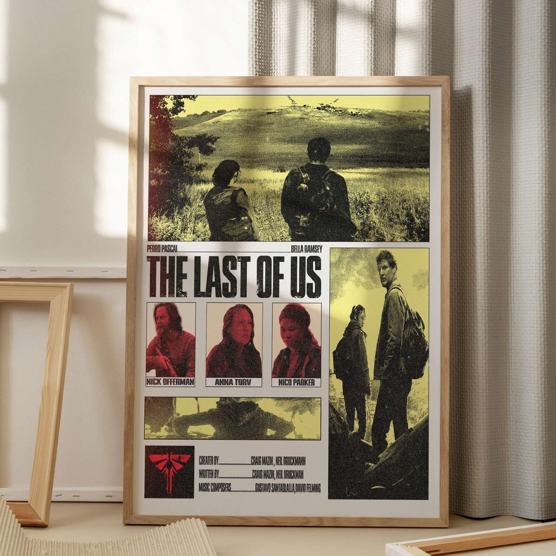 The Last Of Us TV Show Retro Collage Poster Pedro Pascal Art