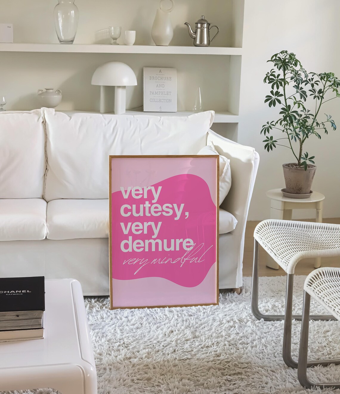 Very Demure Very Cutesy Typography Quote Art Print - Image 3