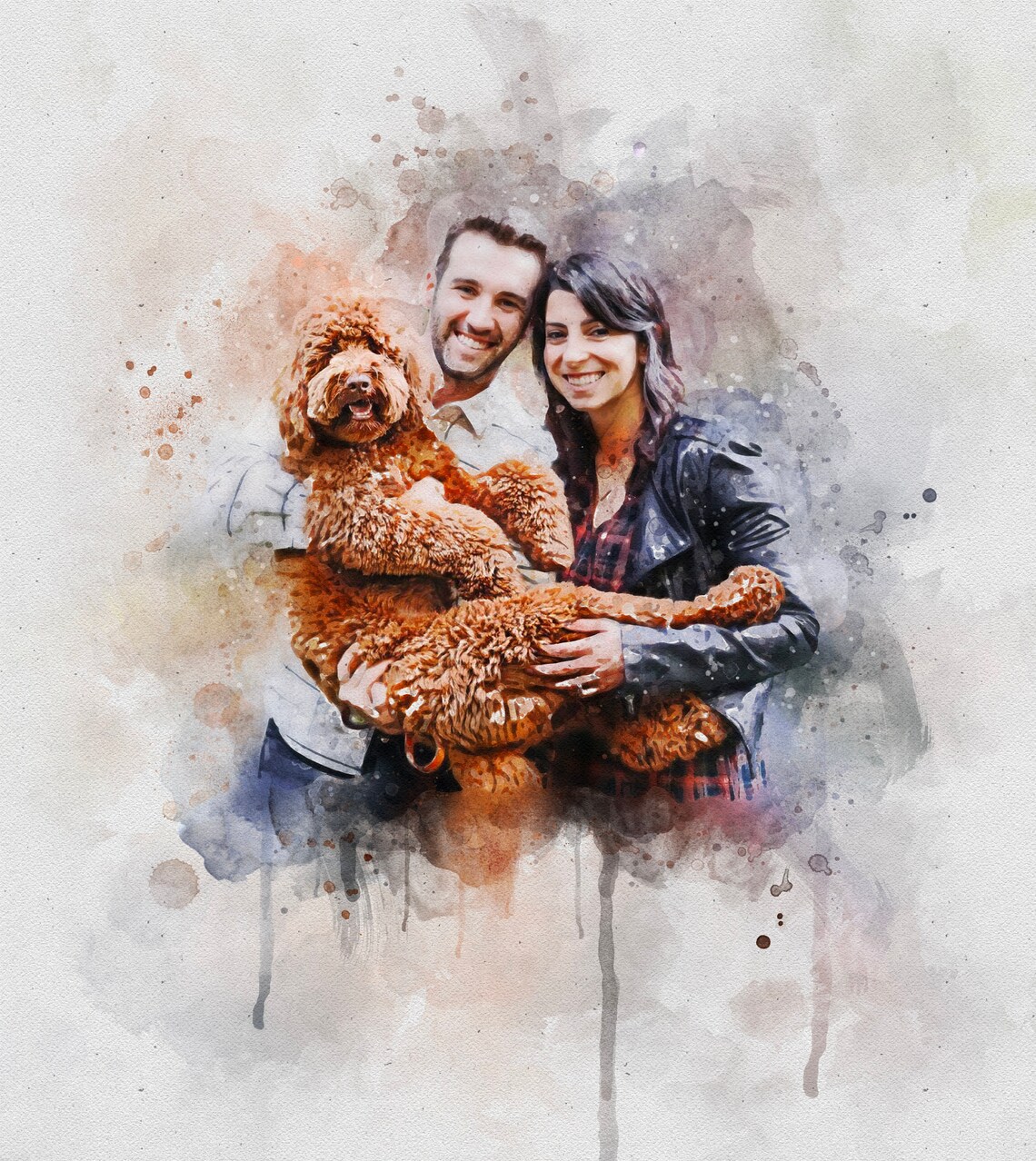 Custom Dog Memorial Watercolor Pet Portrait Art Print - Image 2