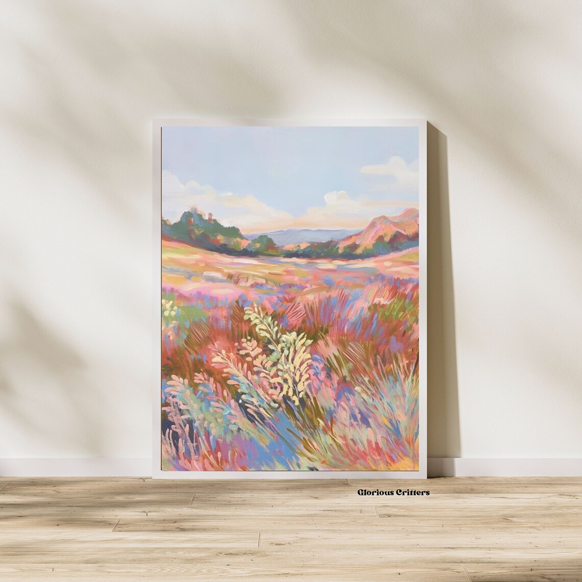 Wildflowers Field Vintage Landscape Art Print - Image 4