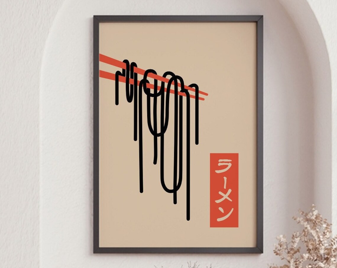 Japanese Ramen Noodle Vintage Travel Poster