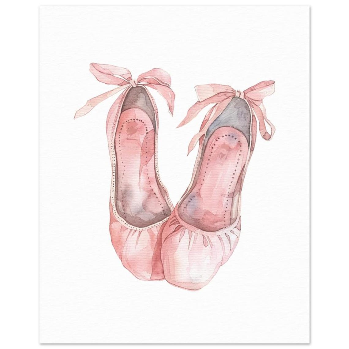 Ballet Painting Art Print Coquette Aesthetic Pink Bows Girly Wall Decor Dance Watercolor Painting Pink Ballet Shoes Girls Room Print - Image 3