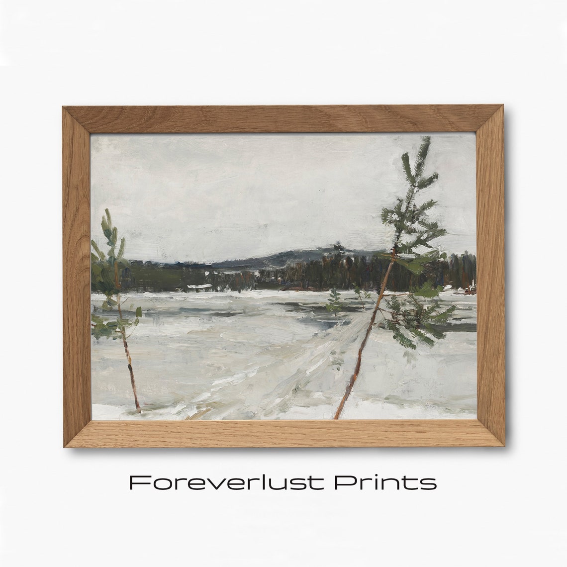 Winter Pines, Seasonal Art Print - Image 2