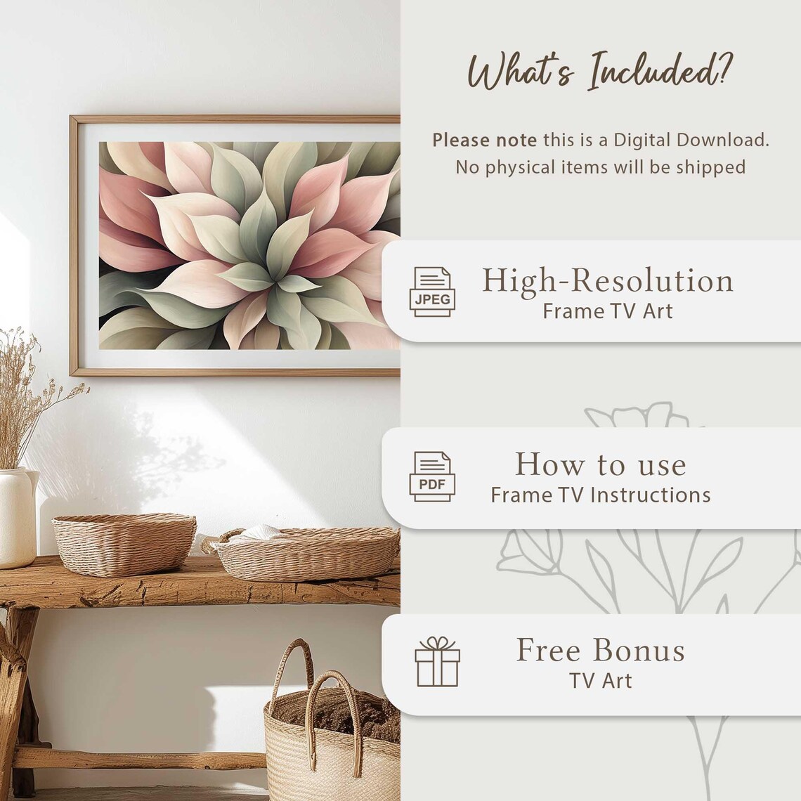 Blush Pink Sage Petal Abstract Floral Botanical Modern Poster - Image 5