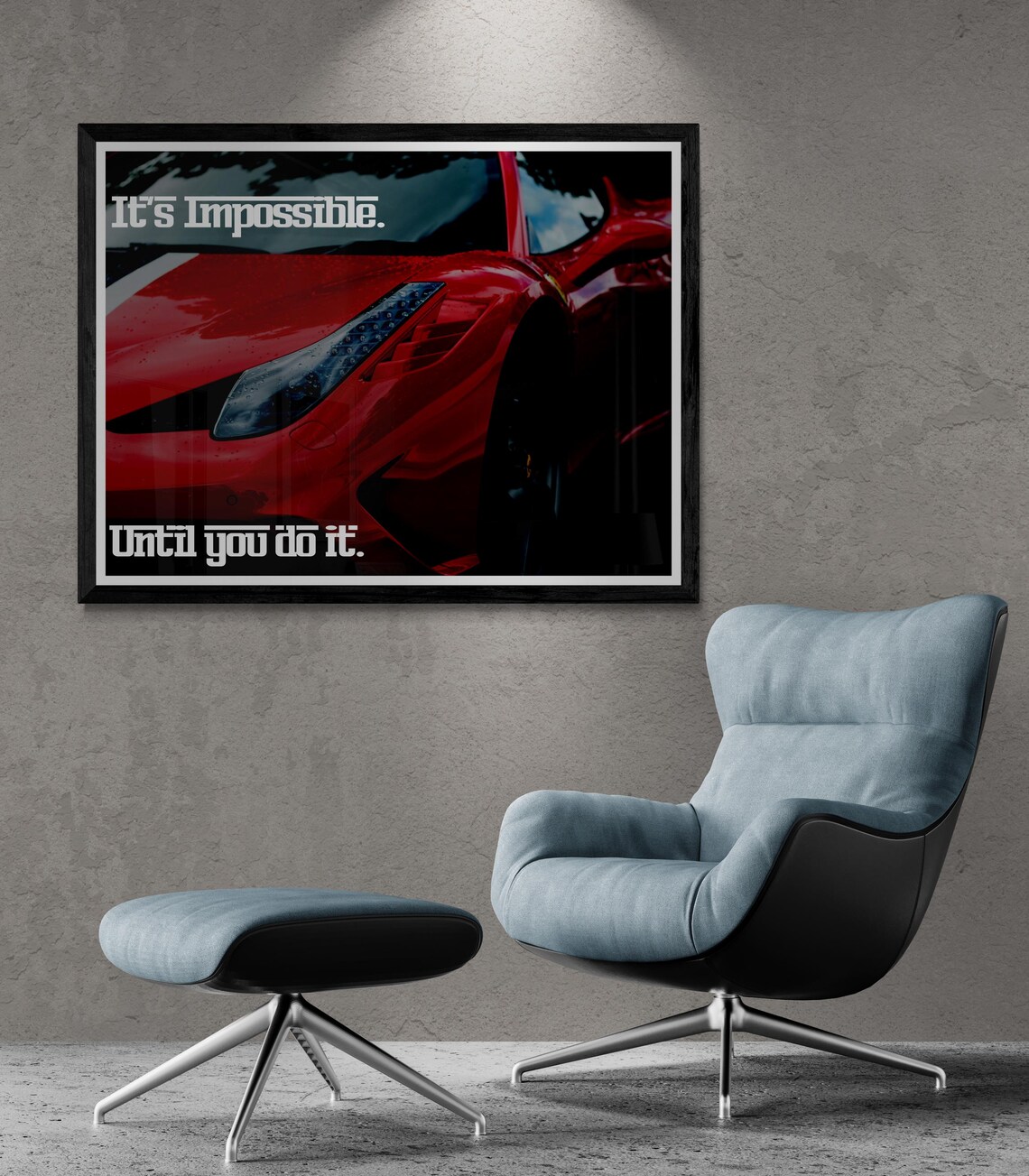 It's Impossible Until You Do It Red Sports Car Motivational Poster - Image 2