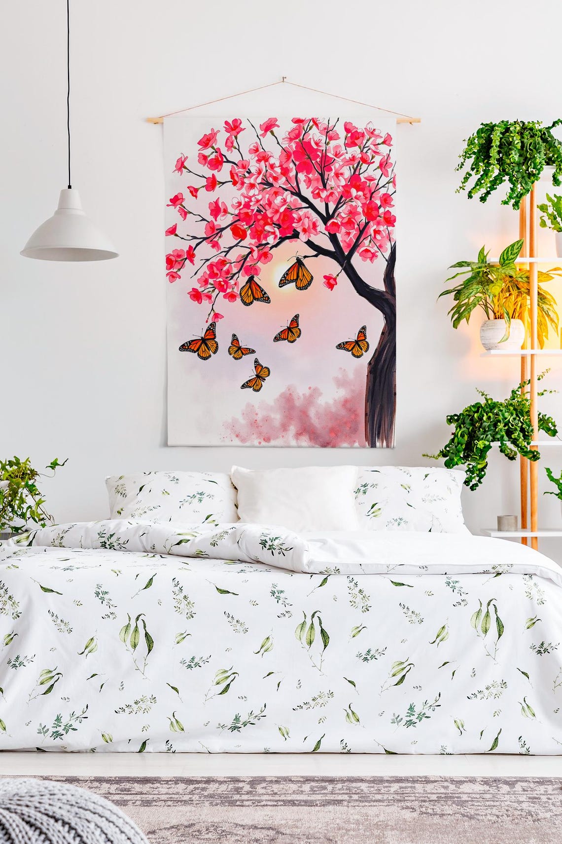 Butterflies Watercolor Cherry Blossom Art Print - Image 5