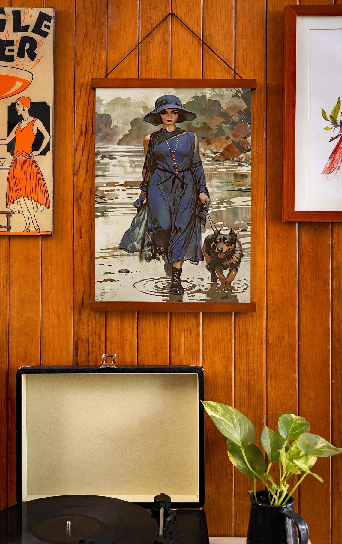 Woman With Dog Art Deco Poster, Vintage Fashion Picture - Image 3
