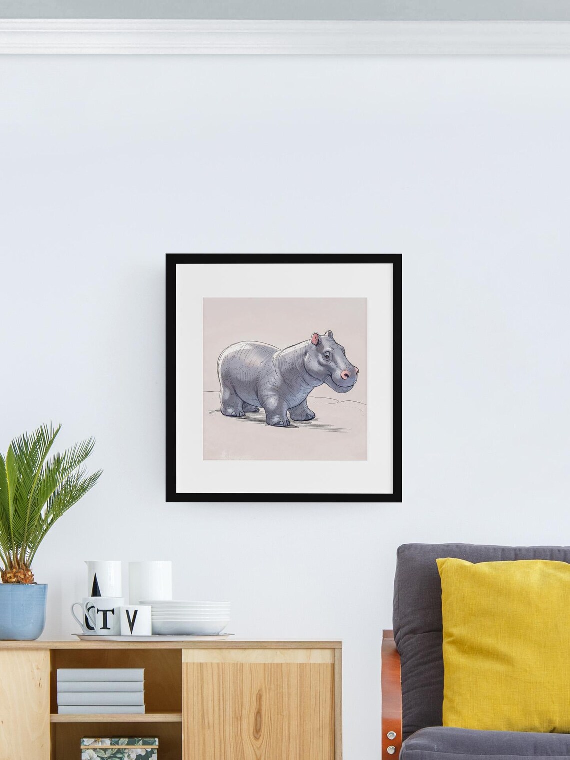 Hippo Lover Gift, Animal Poster For Kids - Image 4