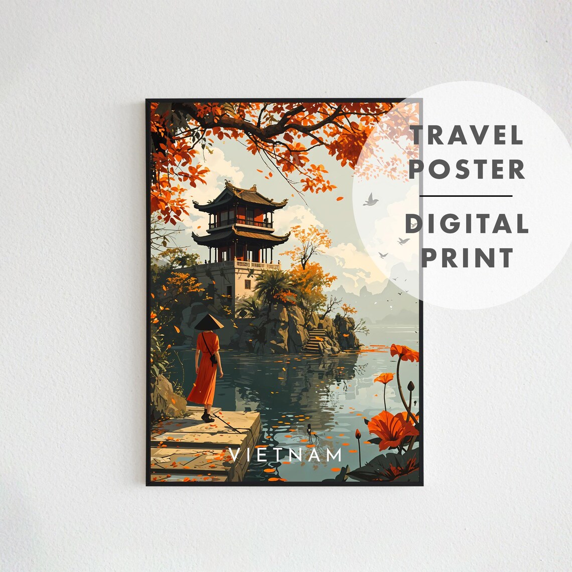 Vietnam Travel Poster, Asia Travel Poster Print - Image 2