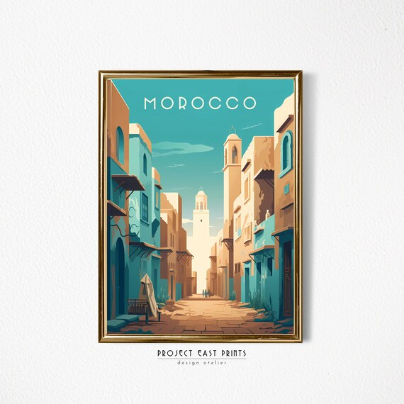 Morocco Retro Travel Print Africa Travelling Home Decor Wall Poster Instant